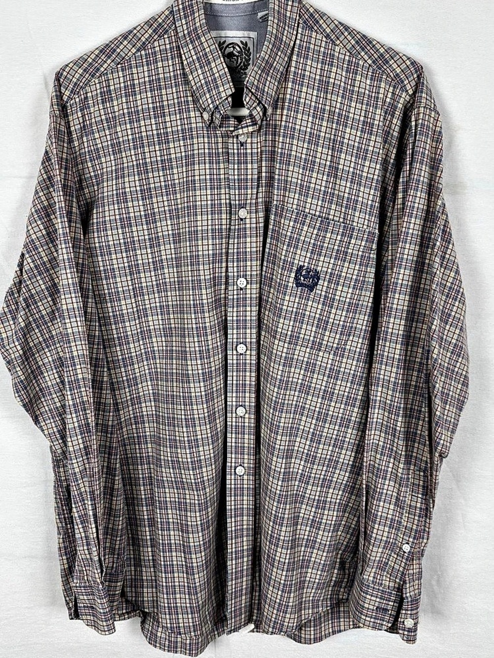 Cinch Up Plaid Cotton Button Down Size Medium